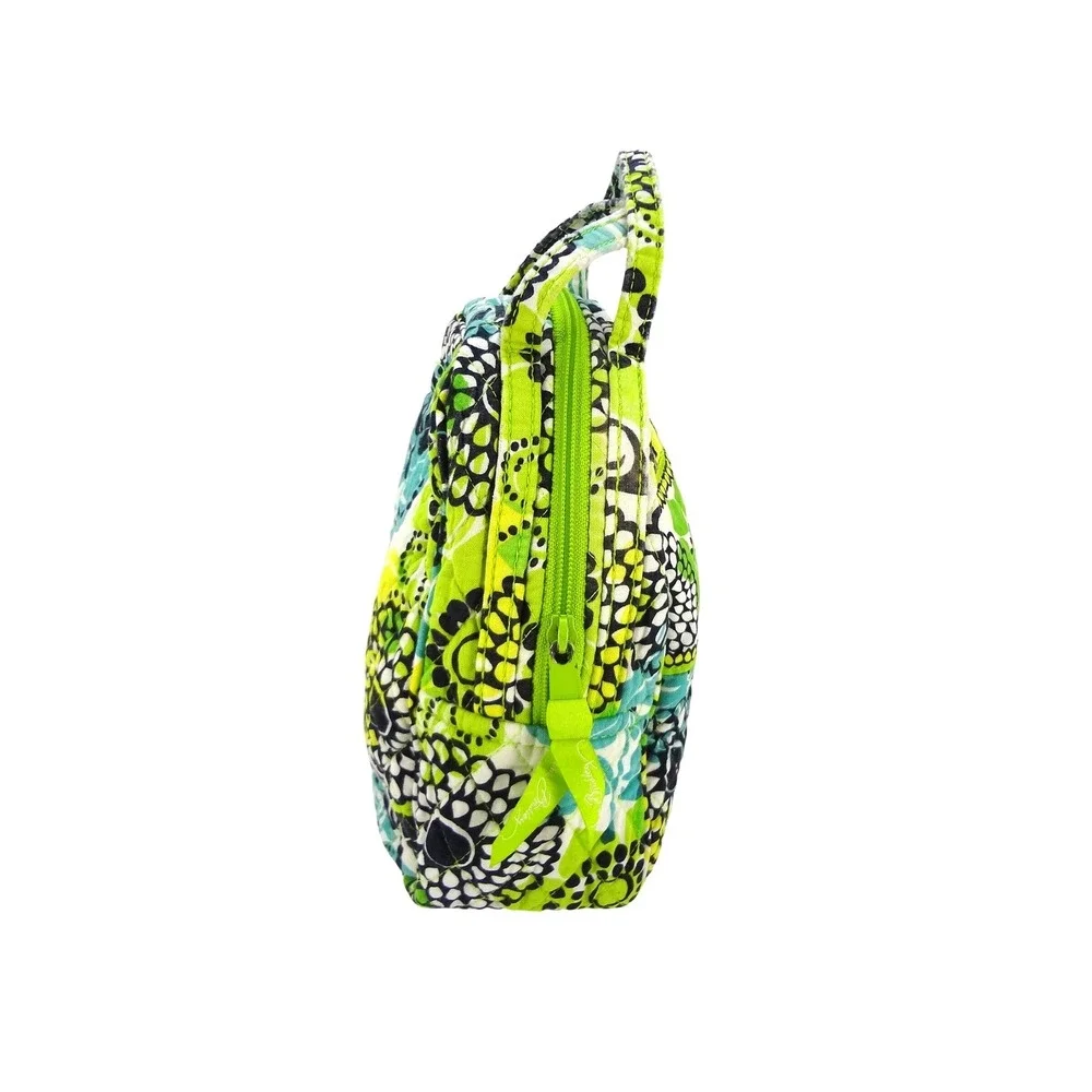 Vera Bradley Limes Up Floral Quilted Cotton Lunch Tote Green Yellow Blue Black